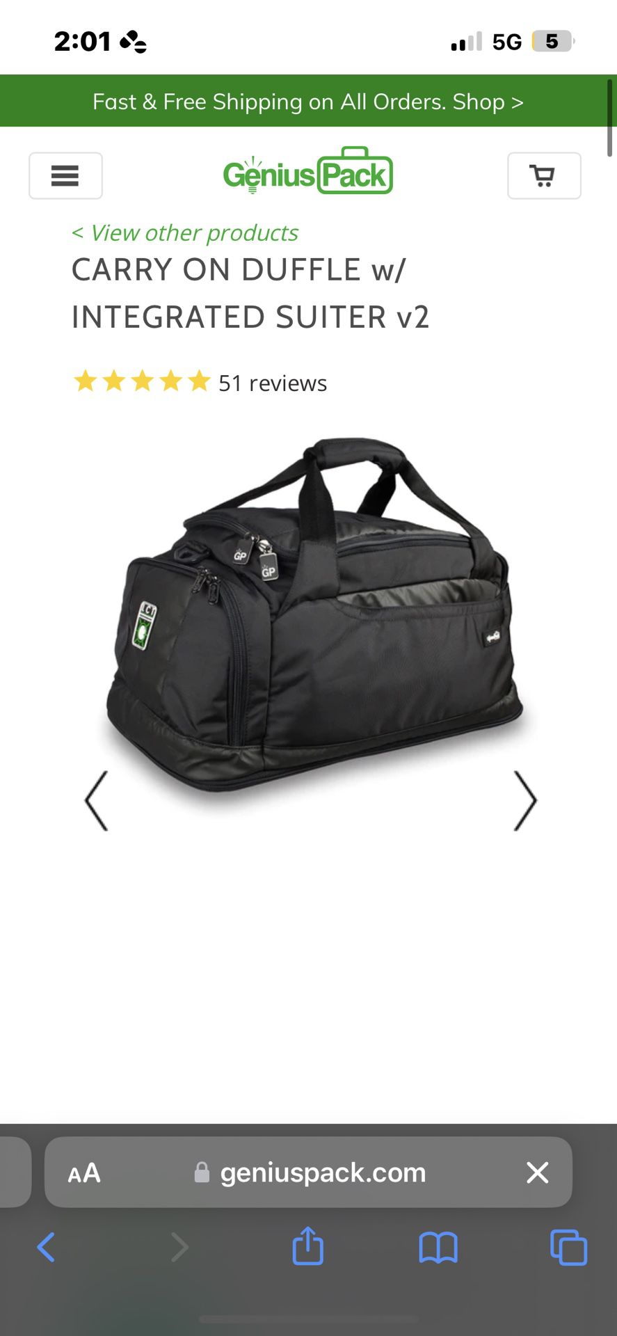laundry compression technology duffle bag
