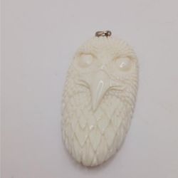 Eagle Pendant, carved bone 2 1/2 inches