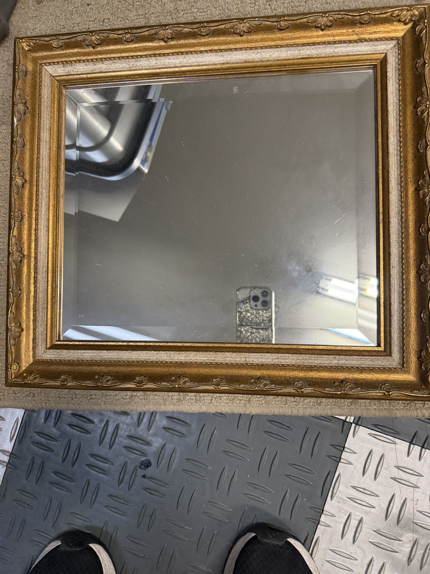 Framed Beveled Glass Mirror