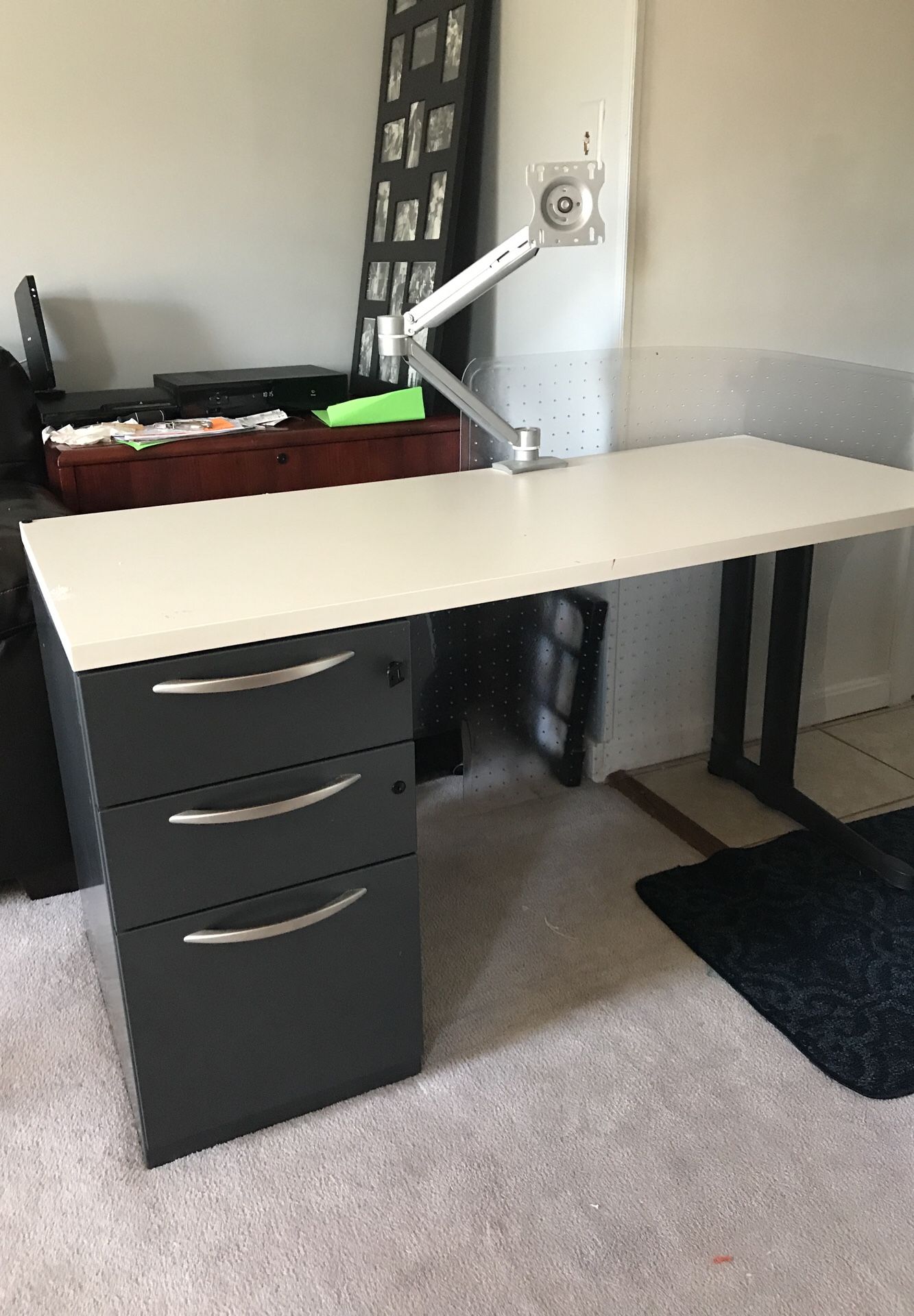 Office desk with 3 drawer filing cabinet