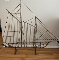 Curtis Jere Sailboat Sculpture Vintage Mid Century C Jere