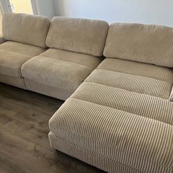 New 127x66 Corduroy Sectional Couch / Free Delivery 