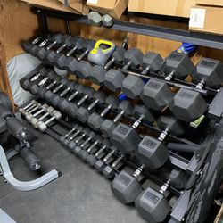 Rubber Coated Dumbbell Sets 590lbs For Only $530 Firm 