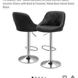 2 BLACK BAR STOOLS BRAND NEW 