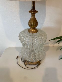 Vintage Hollywood Regency Glass Table Lamp