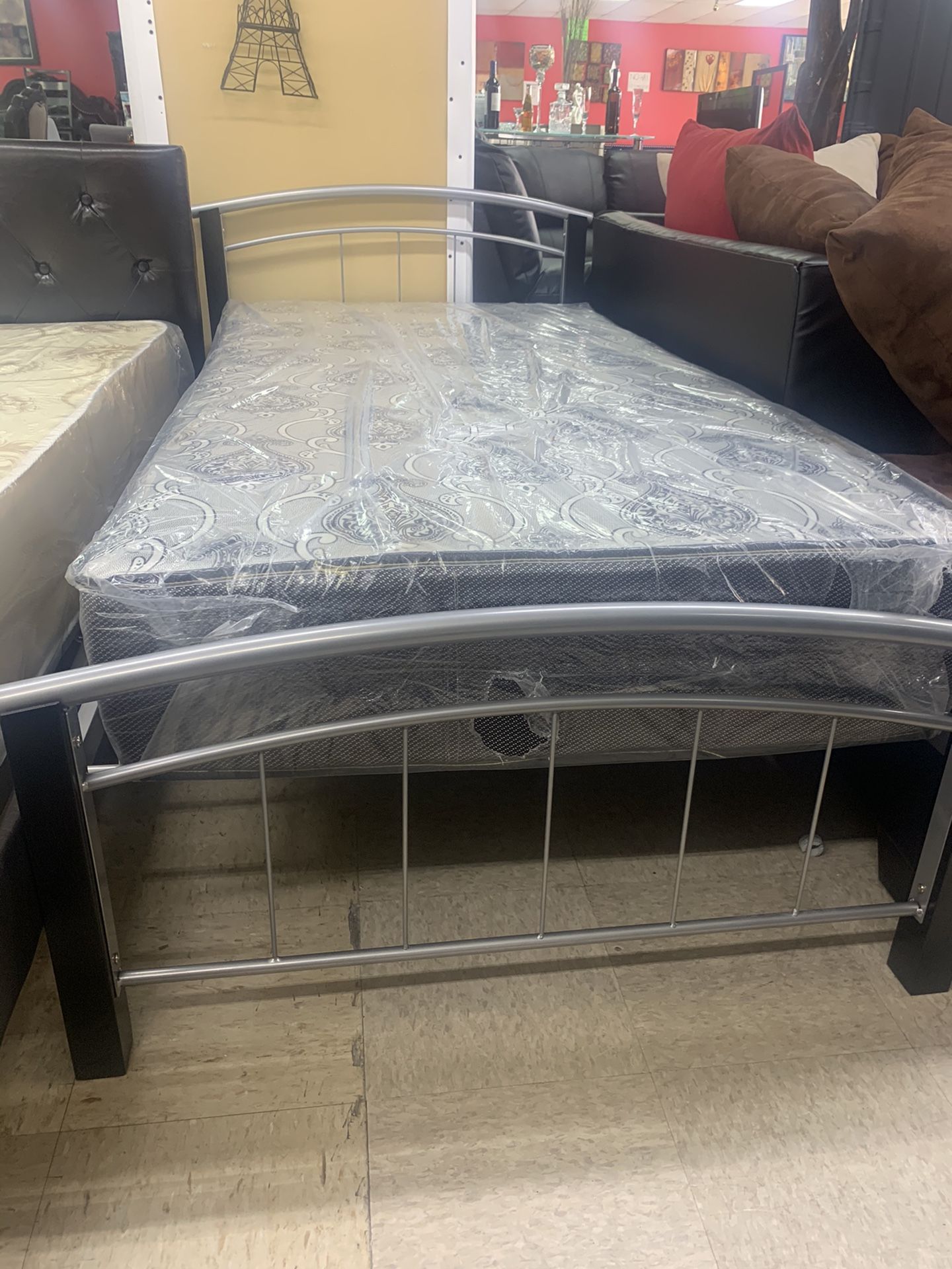 New twin bed with matreses for $150