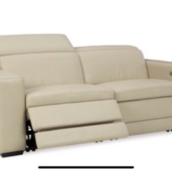 Texline 2 Pc. Leather Reclining Modular Loveseat