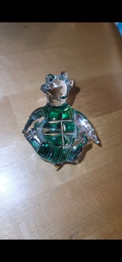 Hand- Blown Art Glass Turtle Figurine