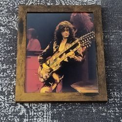 Jimmy Page Led Zeppelin Framed Picture Guitar 8.5" x 11"