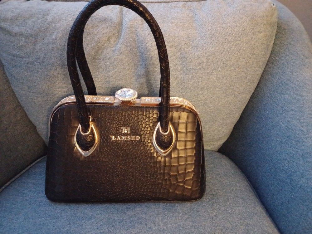 M. Lamsed Women Patent Leather Handbag.
