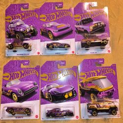 Hotwheels 57th Anniversary Purple Blister Bundle 