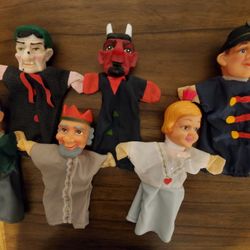 6 Vintage Hand Puppets