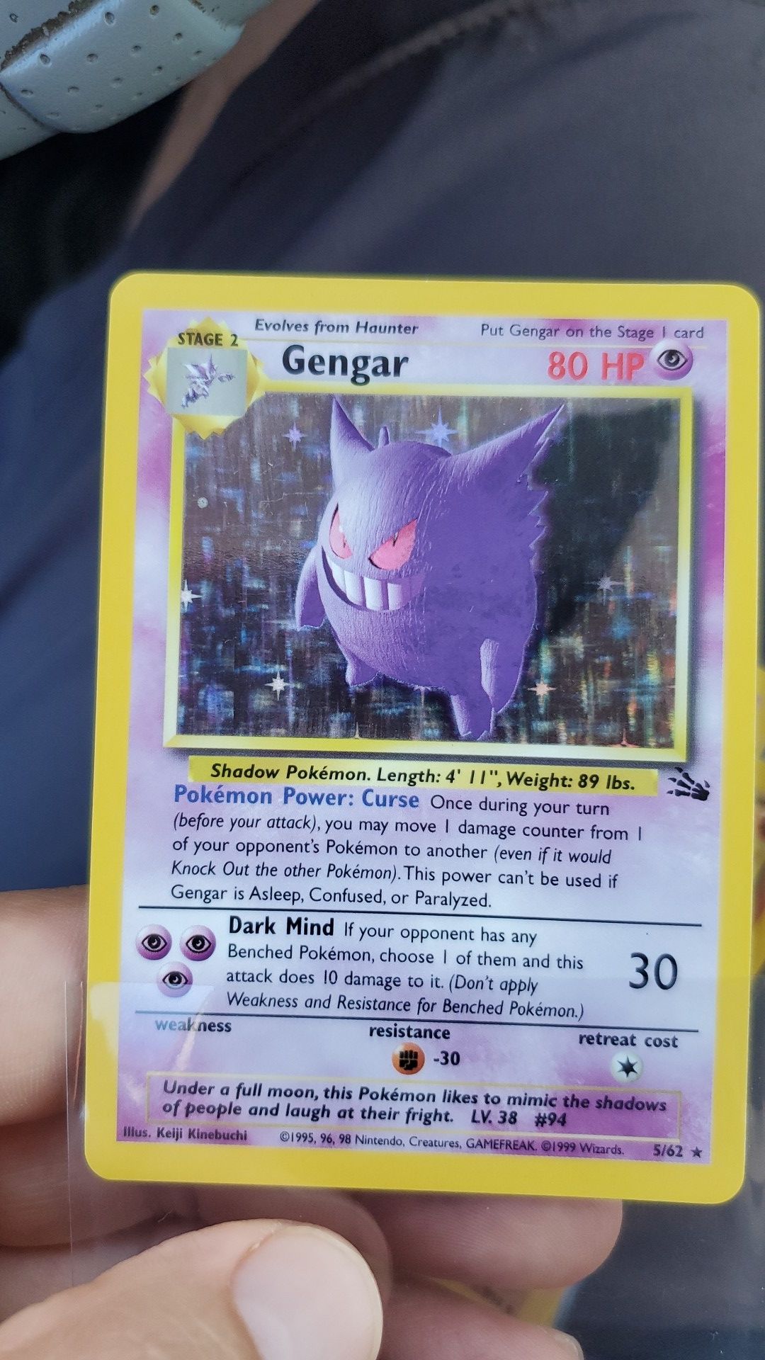 Pokemon Cards Fossil Gengar