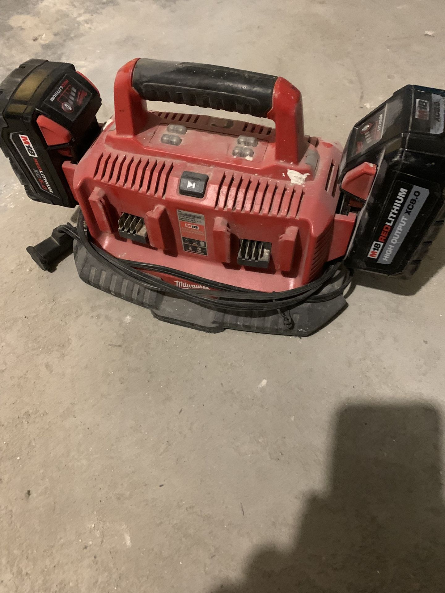 Milwaukee Six Pack Charger + 2 Batteries