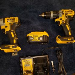 DEWALT20-Volt MAX XR Cordless Brushless Hammer Drill/Impact Combo Kit (2-Tool) with (1) 4.0Ah Battery 