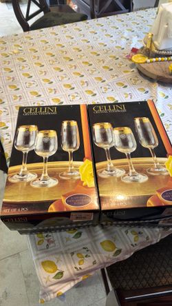 4 Boxes With 4 glasses each Cellini Crystal Stem Ware