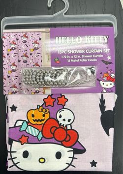 Hello kitty Halloween shower curtain set