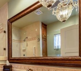 Large High-Quality Bronze Detailed Bathroom Mirror
