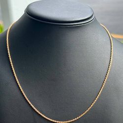 Jewelry 14k solid rose gold Rope necklace chain 22.00"  1.80mm width