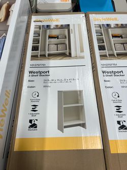 StyleWell Westport 3 Shelf Stacker White