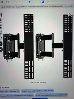 HOME VISION HV6605 Heavy Duty Full Motion TV Wall Mount for 48-120 Inch TVs X2