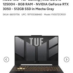Asus Tuf Gaming Laptop 
