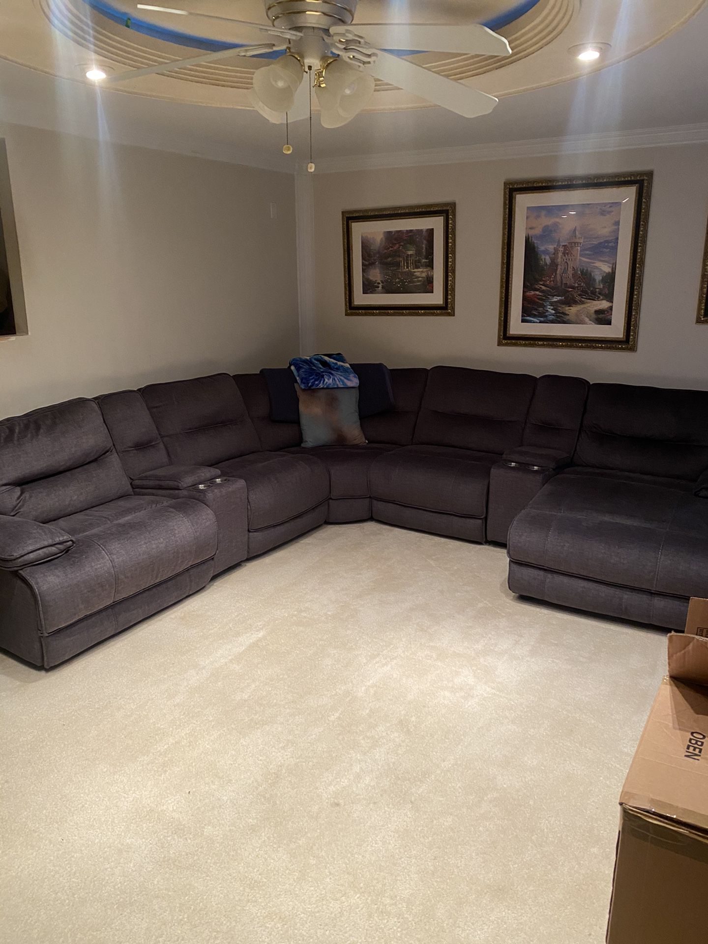 Memory foam sectional with chaise