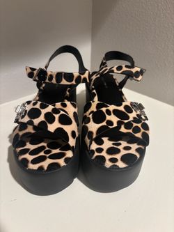 Tory Burch Women's Turnlock Calf Hair Lug Heel Platform Sandals