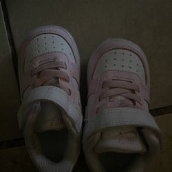 Size 4.5 Pink And White Nike Dunks