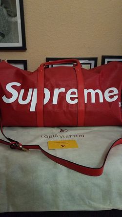 Supreme Red Epi Keepall Bandouliere Duffle Bag 45
