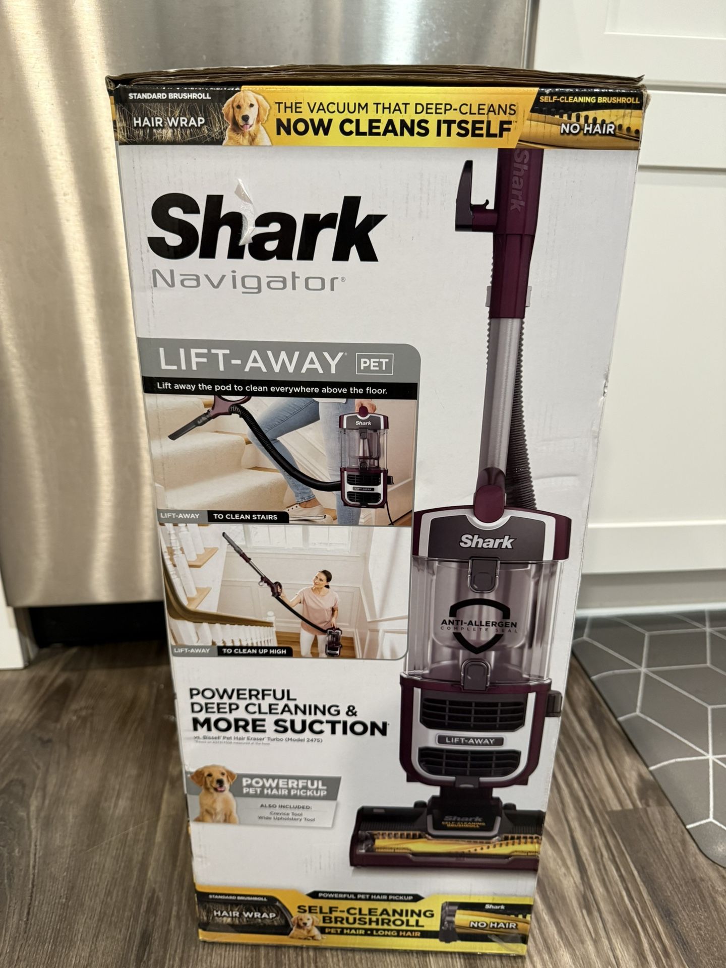 Shark Navigator Upright Vacuum Cleaner with Self-Cleaning Brushroll, Purple, CU530