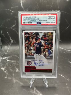 Ryan Zimmerman 2024 Topps Archives Fan Favorites Autograph PSA 10