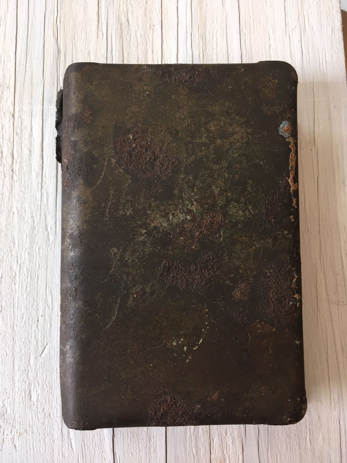 Vintage Heart-Shield Steel-Cover New Testament Bible - WWII Army Soldier's Bible
