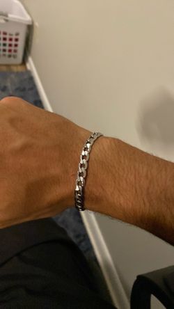 Mens Silver Bracelet Cuban/Silver