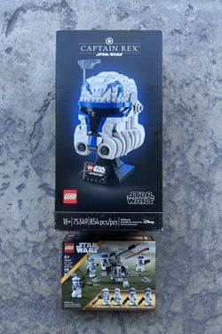 Lego Star Wars Captain Rex Helmet & Battle Pack Bundle + *Free Minifig*