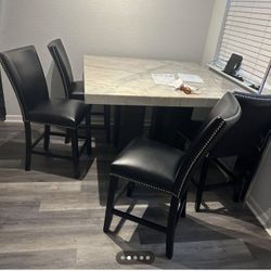 Black Leather Counter Height Dining Chairs
