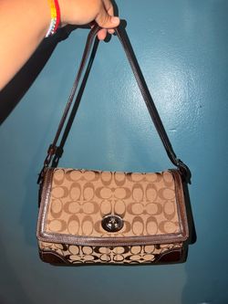 Coach Signature Canvas Flap Bag