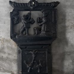 Vintage Cast Iron Mailbox Primitive Colonial Early American Decor
