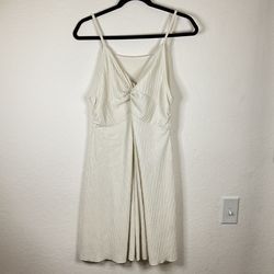 SHEIN Textured Knott Dress Size OXL Cream/Beige MIDI Dress