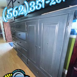 Light Grey 2 Door- 6 Drawer Wardrobe Closet 