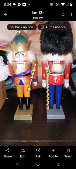 Original German handmade Wooden Nutcracker Figurines Set of 3