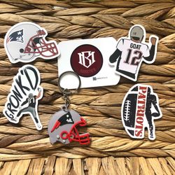 New England Patriots Keychain & Stickers