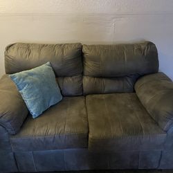 Grey Faux Leather Couch