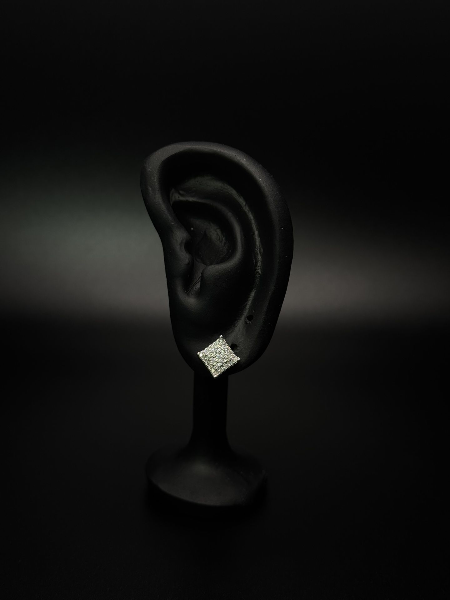 Lab Diamond square man Earrings WILL TRADE