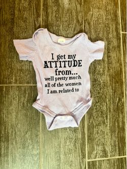 Attitude baby onsie