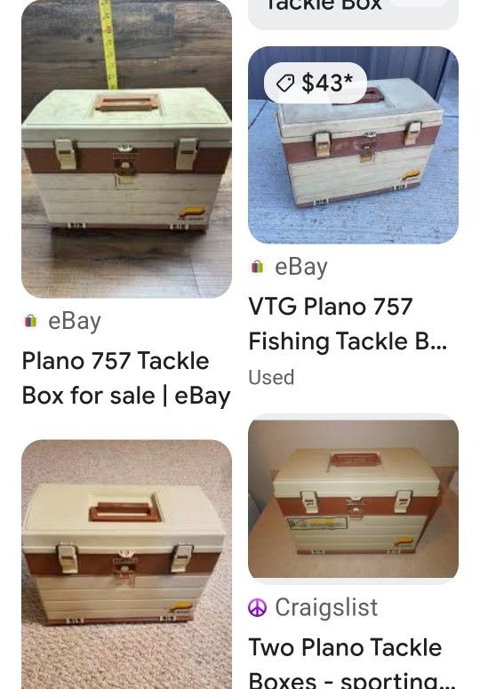 Vintage Plano 757 Brown Tackle Box Fishing