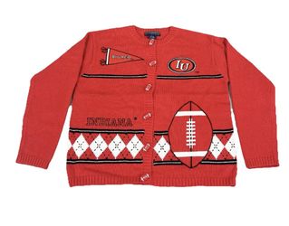 NEW EAGLE’S EYE 1980s Vintage NOS Indiana Hoosiers College Football Cardigan Sweater Unisex M