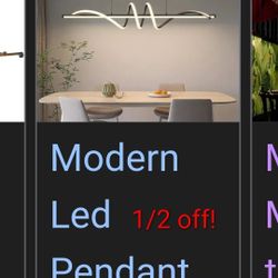 LannIker Modern LED Pendant, Dimmable