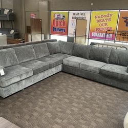 FREE DELIVERY Big Grey Sectional Couch 