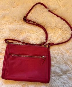 Pink Saffiano Leather Crossbody Bag